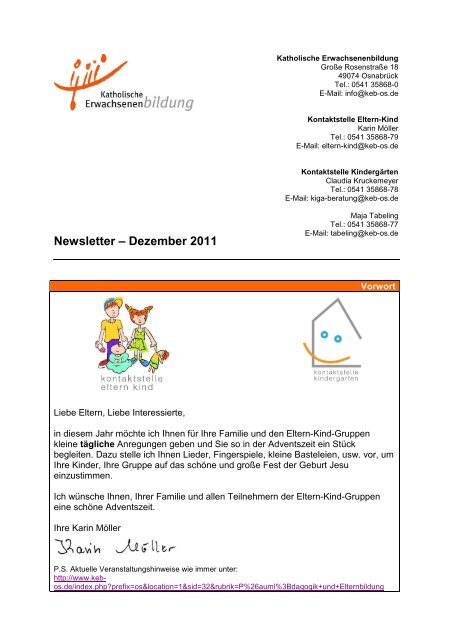 Newsletter â Dezember 2011 - KEB OsnabrÃ¼ck