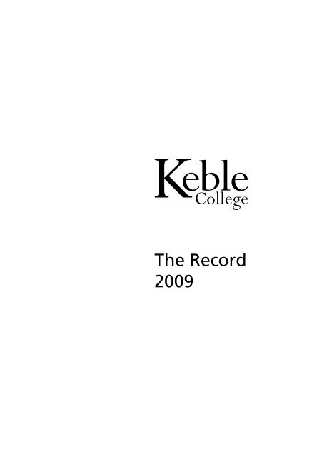 The Record 2009 - Keble College - University of Oxford