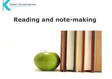 Reading and note-making - Keele University