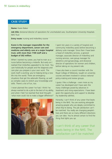 NHS guide to Careers in Midwifery - Keele University