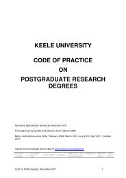 keele university code of practice on postgraduate research degrees