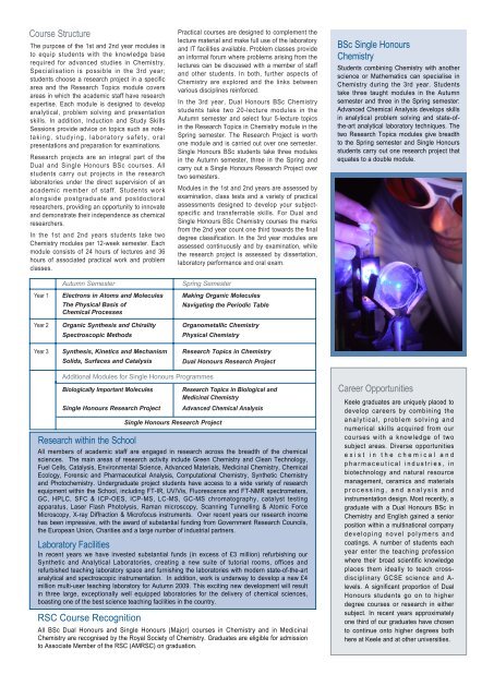 Chemistry leaflet - Keele University