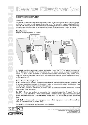 IR dist amp Instructions.pub - Keene Electronics