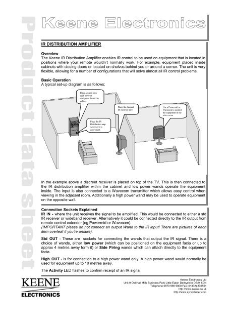 IR dist amp Instructions.pub - Keene Electronics