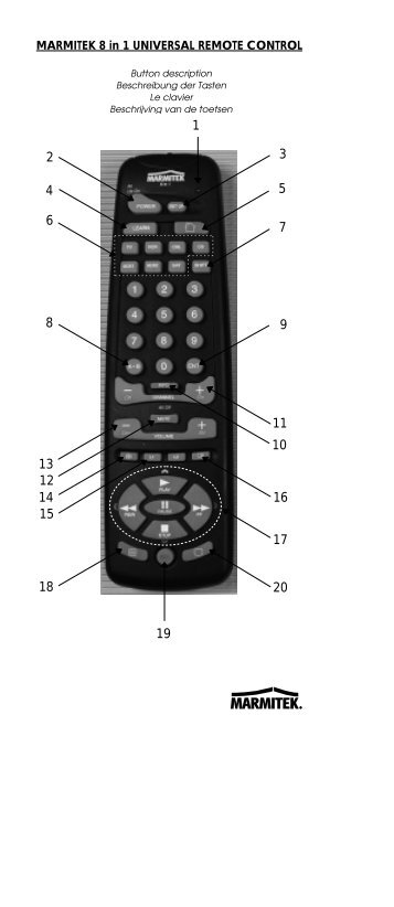 MARMITEK 8 in 1 UNIVERSAL REMOTE CONTROL