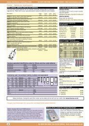 Power â Batteries (continued) - Keene Electronics