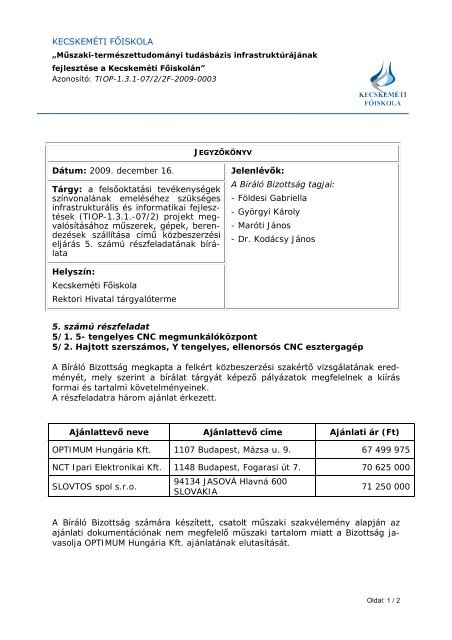 Sablon - Emlékeztető - Kecskeméti Főiskola