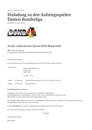 Einladung zu den Aufstiegsspielen Damen Bundesliga - Kegeln Total