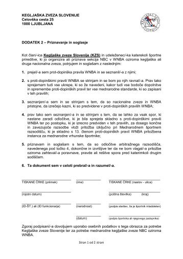 Anti-doping izjava KZS 2009.pdf - KegljaÅ¡ka zveza Slovenije