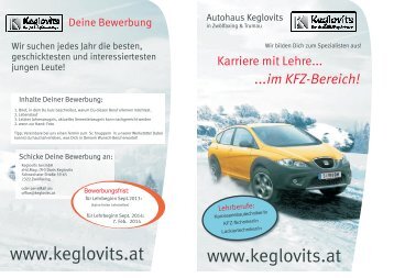 Download: Lehrlings-Folder (pdf) - Autohaus Keglovits