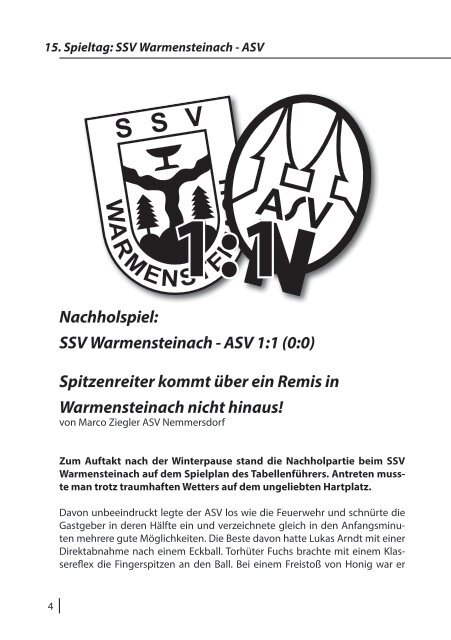 LAOLA - Das Vereinsmagazin des ASV Nemmersdorf - Nr. 9 vom 23.3.2014