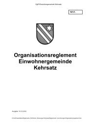 Organisationsreglement - Gemeinde Kehrsatz