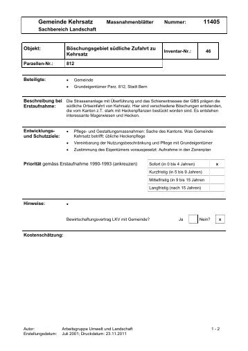 Böschungsgebiet südliche Zufahrt zu Kehrsatz [PDF, 300 KB]