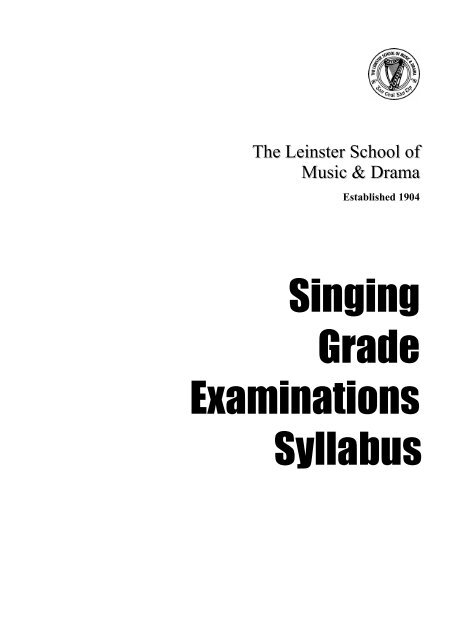 Singing Grade Examinations Syllabus - Griffith College Dublin