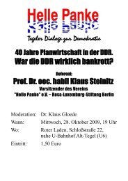 Prof. Dr. oec. habil Klaus Steinitz - DIE LINKE. Berlin