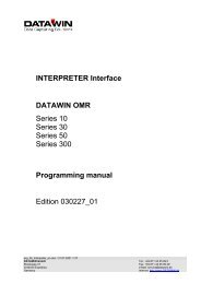 INTERPRETER Interface DATAWIN OMR Series ... - Datawin Gmbh