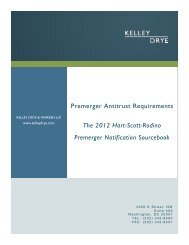 Premerger Antitrust Requirements: The 2012 Hart ... - Kelley Drye