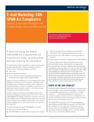 E-mail Marketing: CAN- SPAM Act Compliance - Kelley Drye