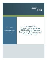 Privacy in 2012: What to Watch Regarding COPPA ... - Kelley Drye
