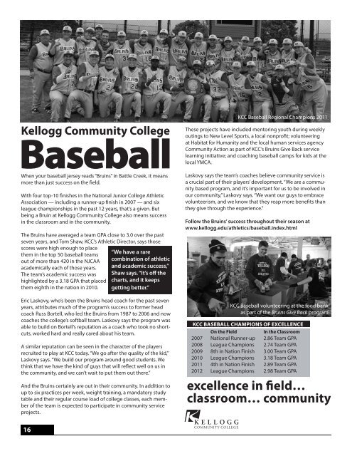 Baseball Program 13.indd - Kellogg Community College