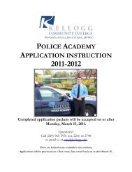 police academy application instruction - Kellogg Community College