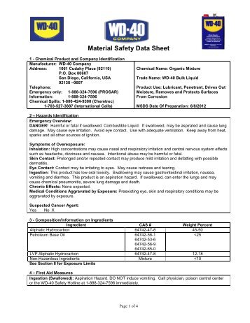 hd cleaner msds