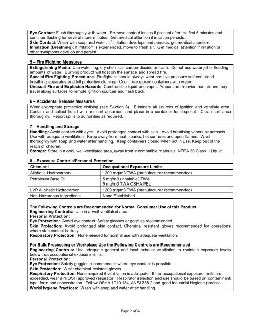 Material Safety Data Sheet (MSDS) - WD-40 Company