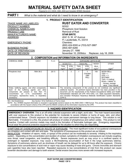 Starbrite Rust Eater /& Convertor