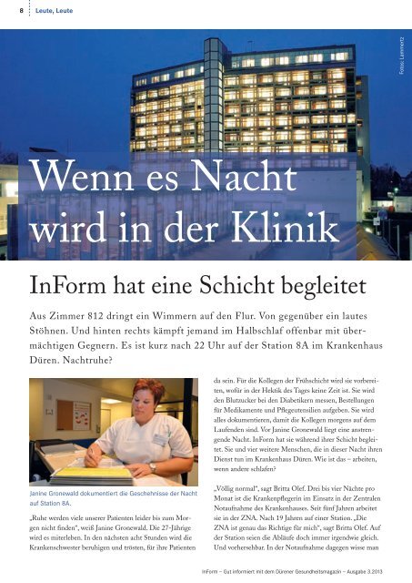 Inform - Gut informiert mit dem Dürener Gesundheitsmagazin, Ausgabe 3 2013