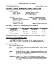 1 Fiberglass Repair Kit Resin MSDS Number - Kellogg Marine Supply