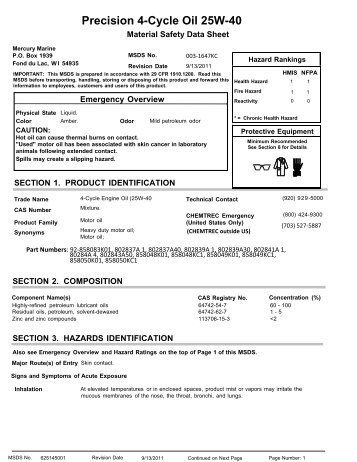 4-Cycle Engine Oil 25W-40 - Mercury Marine