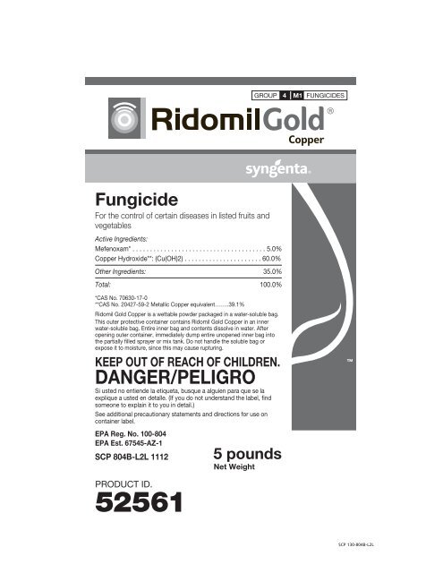 Ridomil Gold Copper - Crop Data Management Systems, Inc.