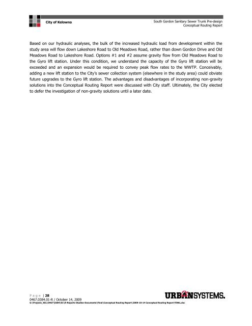 Conceptual Routing Report FINAL.pdf - City of Kelowna