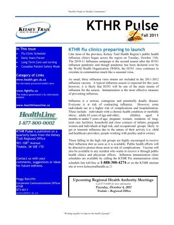 KTHR Pulse Fall 2011 - Kelsey Trail Health Region