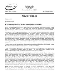 News Release - Kelsey Trail Health Region
