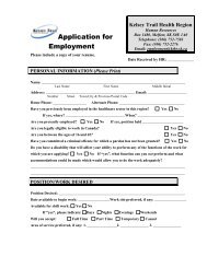 KTHR External Application Form - Kelsey Trail Health Region