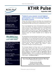 09 - KTHR Pulse September 2008 - Kelsey Trail Health Region