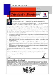 Principal's Newsletter - Kelston Girls