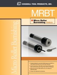 Micro Roller Burnishing TOOLS - Cogsdill Tool Products