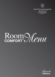 COMFORT Menu - Kempinski Hotels