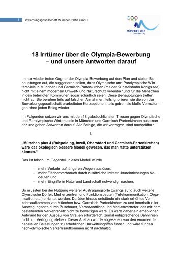 18 Irrtümer über die Olympia-Bewerbung - Der Deutsche ...