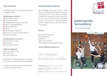 Staatlich geprüfter Gymnastiklehrer (m/w) - Diakonie Michaelshoven