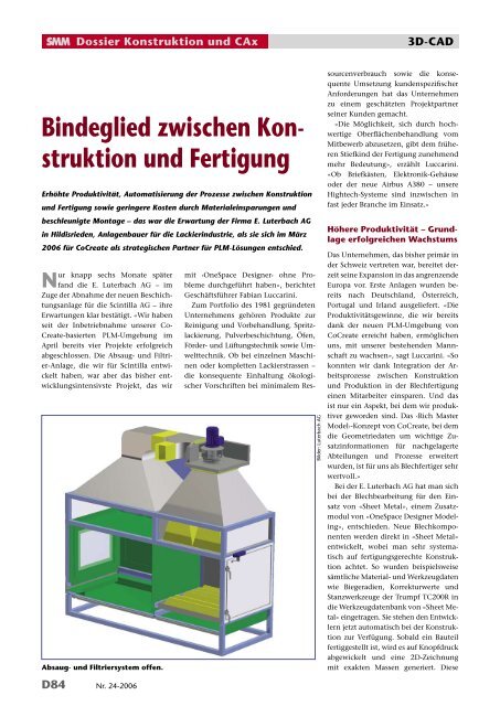 Bindeglied zwischen Kon- struktion und Fertigung - Kemptner