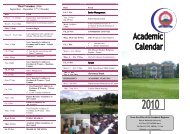 Academic Calendar 2010 - Kenya Methodist University