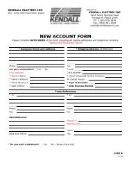 NEW ACCOUNT FORM - Kendall Electric Inc