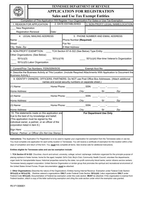 Tennessee Non Profit Sales Tax Exemption Certificate   Tennessee Non Profit Sales Tax Exemption Certificate 