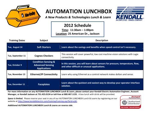 AUTOMATION LUNCHBOX - Kendall Electric