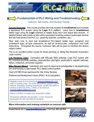 SLC-500 PLC Troubleshooting & Programming - Kendall Electric Inc