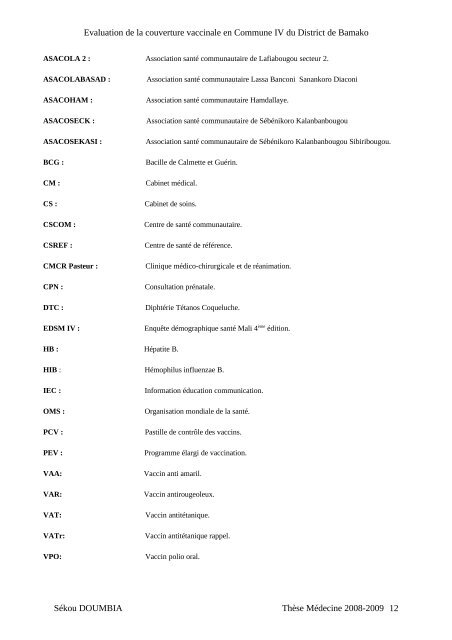 evaluation de la couverture vaccinale en commune iv du district de ...