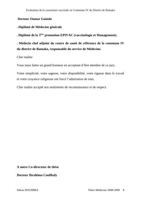 evaluation de la couverture vaccinale en commune iv du district de ...